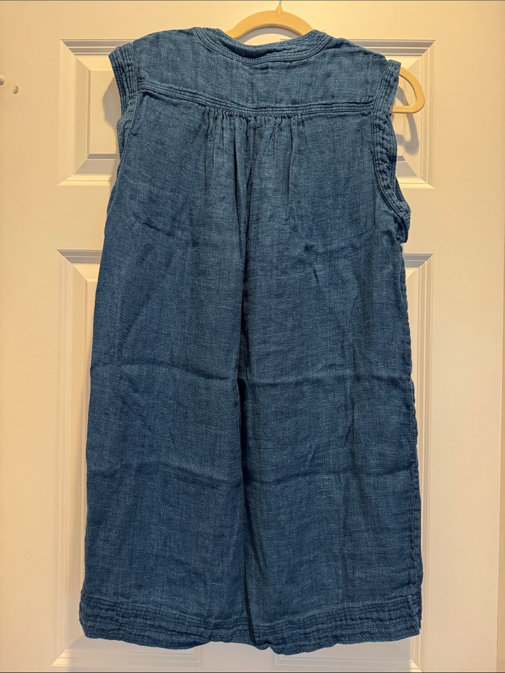 Faherty Blue Lace-Up Sleeveless Mini Dress - Picture 3 of 3